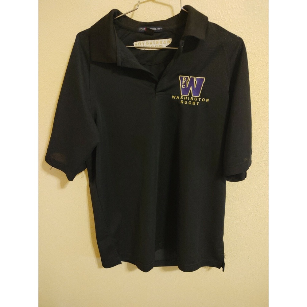 Washington Huskies Polo Men's‎ Medium Shirt Rugby Black RFC